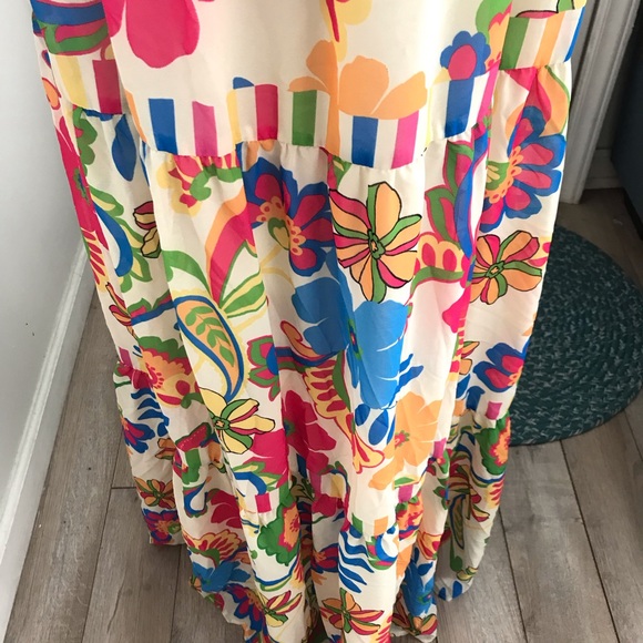 Flying Tomato Floral Maxi Dress S: 2X Tie-strap Top, Square Neck *see Desc. - Picture 3 of 6